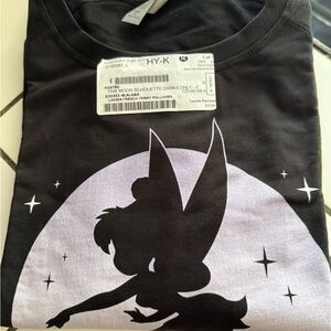 Black Tinkerbell Moon Silhouette Ladies French Terry Pullover